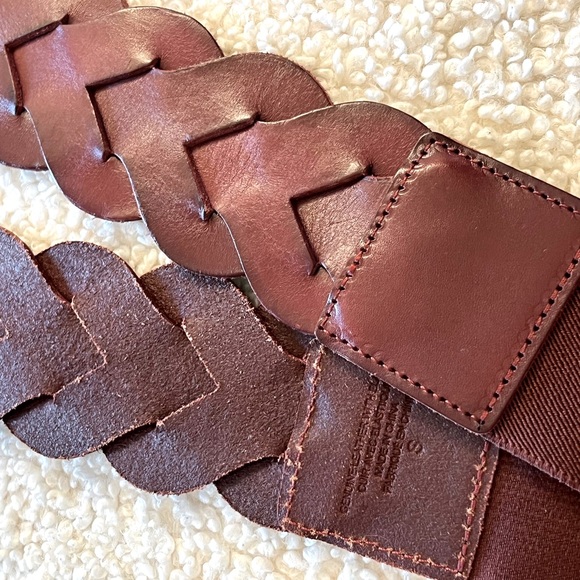 Anthropologie braided leather adjustable belt russet color - Picture 4 of 7